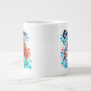Gigante Taza de café de delfín amigos de la sirena linda o
