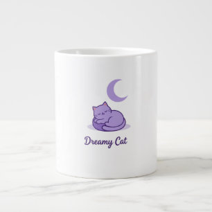 Gigante Taza de café de gato soñador lunar Regalo de gat