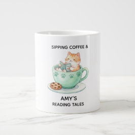 Gigante Taza de café de lectura con nombre personalizado d