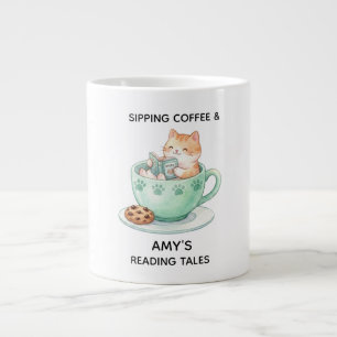 Gigante Taza de café de lectura con nombre personalizado d