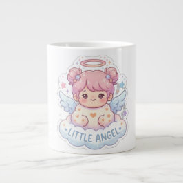 Gigante Taza de café de niña Chibi ángel adorable Kawaii