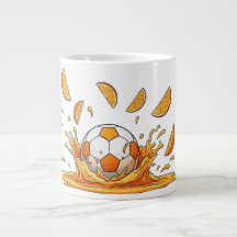 Taza de café divertida con salpicaduras de naranja