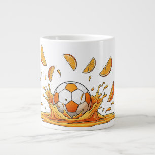 Gigante Taza de café divertida con salpicaduras de naranja