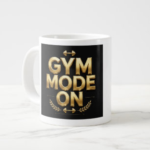 Gigante Taza de café dorada con Gym Mode On - Taza de café