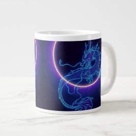 Gigante Taza de café Dragón de Neón – Dragón Azul Brillant