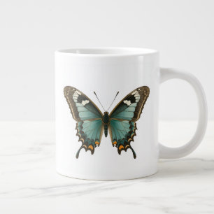 Gigante Taza de café Elegante Mariposa Azul