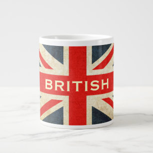 Gigante Taza de café enorme de Union Jack del Grunge