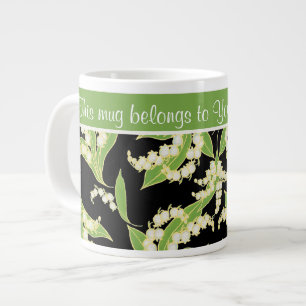 Gigante Taza de café enorme elegante: Lirios del valle,