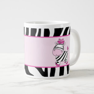Gigante Taza de café enorme rosada de la raya 20oz de la
