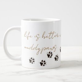 Gigante Taza de café Huellas de barro