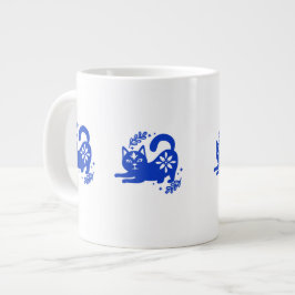 Gigante Taza de café jumbo de gato azul juguetón – CozyBun
