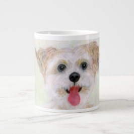 Gigante Taza de café Jumbo de Perro Morkie Primer Plano