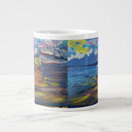 Gigante Taza de café jumbo de pintura al amanecer