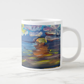 Gigante Taza de café jumbo de pintura al amanecer