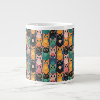 Gigante Taza de café La cabalgata del gatito de ojos grand