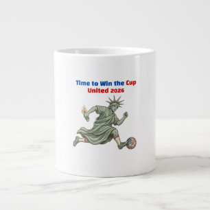 Gigante Taza de café Lady Liberty Soccer 2026 Calentando M