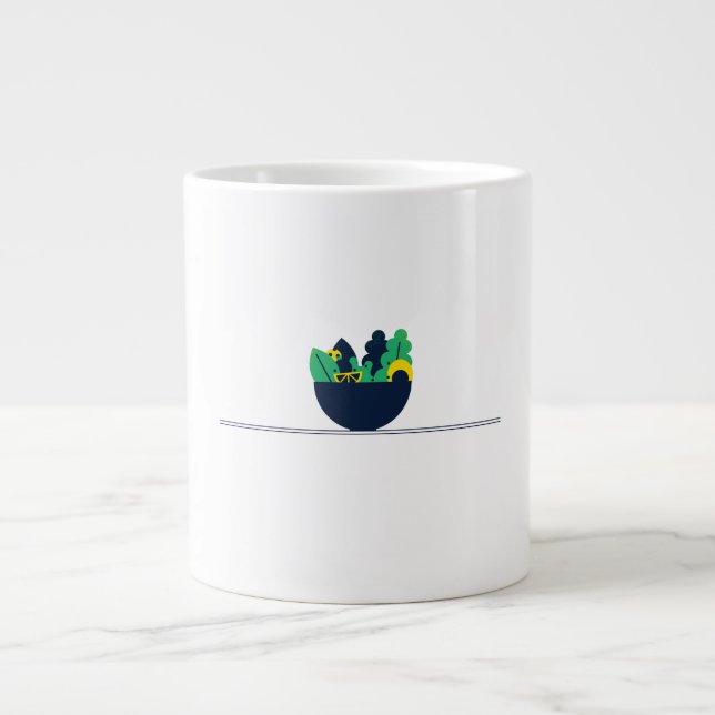 Gigante Taza de café muestra vegetal  (Frente)