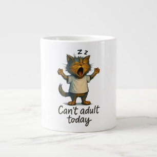 Gigante Taza de café para gato que no puede ser adulto hoy