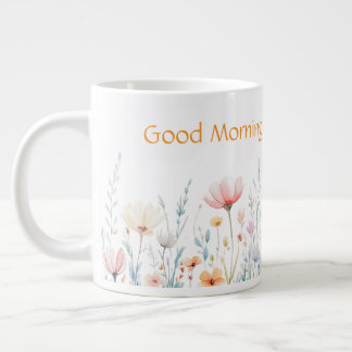 Gigante Taza de café personalizada floral