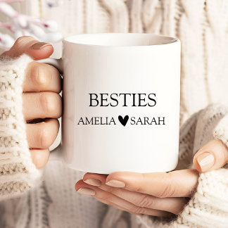 Gigante Taza de café personalizada para mejores amigas Reg