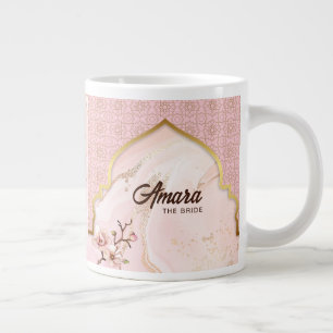 Gigante Taza de café personalizada para novia – Arco dorad