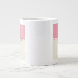 Gigante Taza de café rosa con arte de panda dibujado a man