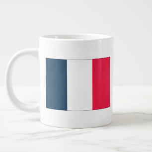 Gigante Taza de café / té con bandera francesa y himno nac