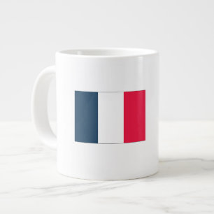 Gigante Taza de café / té con bandera francesa y himno nac