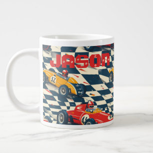 Gigante Taza de café temática de coche de carreras