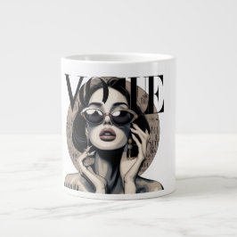 Gigante Taza de café Vogue Fashion Girl | M de estética de