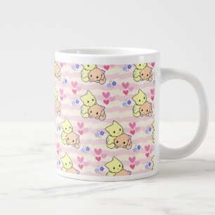 Gigante Taza De Cerámica Café Rosa Kawaii Gatitos Lindos