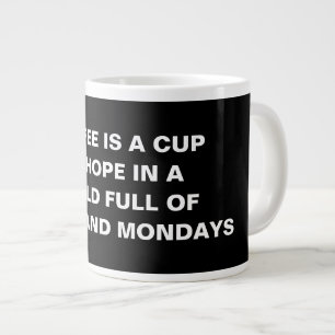 Gigante Taza de Cita Divertida de Café Minimalista Especia
