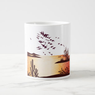 Gigante Taza de diseño White Bird   Taza de café de natura