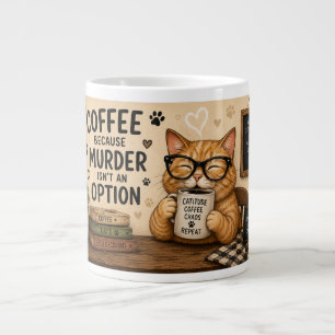 Gigante Taza de gato divertido para café