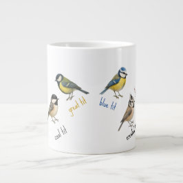 Gigante Taza de pájaro – Taza de café de acuarela de aves 
