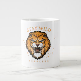 Gigante Taza León Audaz | Taza de Café Animal Estético par