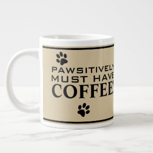Gigante Tipografía de Pata de Perro Taza de Café Especial