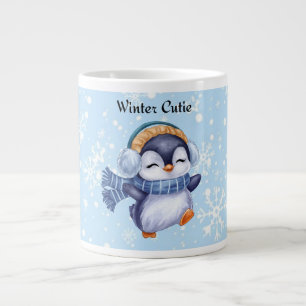 Gigante Winter Cutie   Taza de café de invierno de pingüin