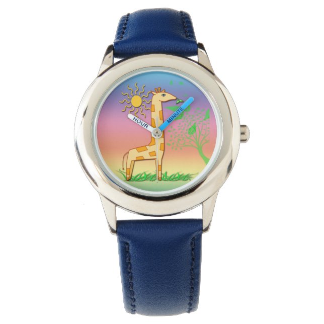Gigi la jirafa cute reloj de niños (Anverso)