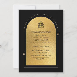 Gilded Nikah Wedding Invitación Moda Oro Islámico