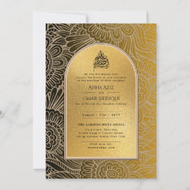Gilded Nikah Wedding Invitación Moda Oro Islámico