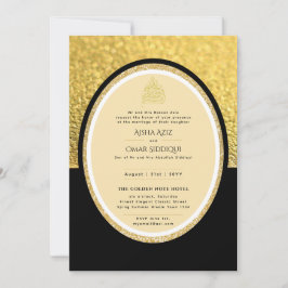 Gilded Nikah Wedding Invitación Moda Oro Islámico