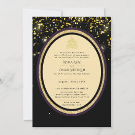 Gilded Nikah Wedding Invitación Moda Oro Islámico