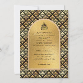 Gilded Nikah Wedding Invitación Moda Oro Islámico