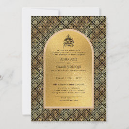 Gilded Nikah Wedding Invitación Moda Oro Islámico