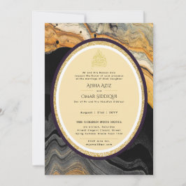 Gilded Nikah Wedding Invitación Moda Oro Islámico