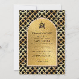 Gilded Nikah Wedding Invitación Moda Oro Islámico