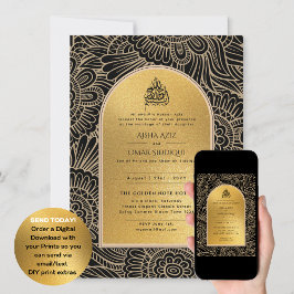Gilded Nikah Wedding Invitación Moda Oro Islámico
