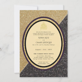 Gilded Nikah Wedding Invitación Moda Oro Islámico