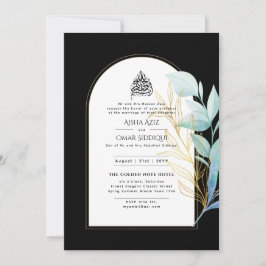 Gilded Nikah Wedding Invitación Moda Oro Islámico